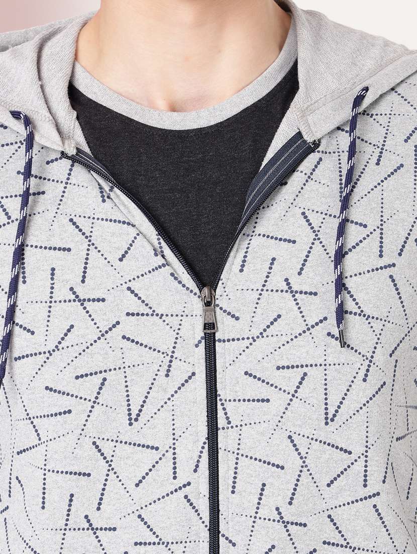 men printed long sleeve hooded sweatshirt - 20388741 -  Standard Image - 4