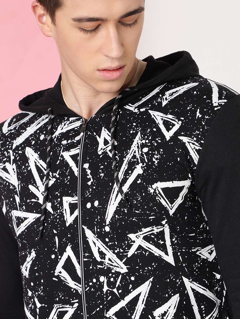 men printed long sleeve hooded sweatshirt - 20388744 -  Standard Image - 4