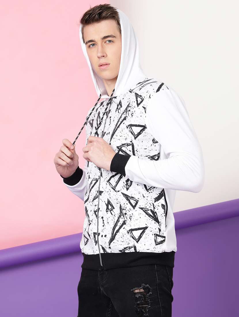 men printed long sleeve hooded sweatshirt - 20388745 -  Standard Image - 1