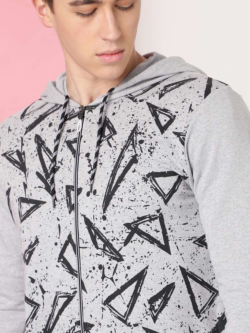 men printed long sleeve hooded sweatshirt - 20388746 -  Standard Image - 4