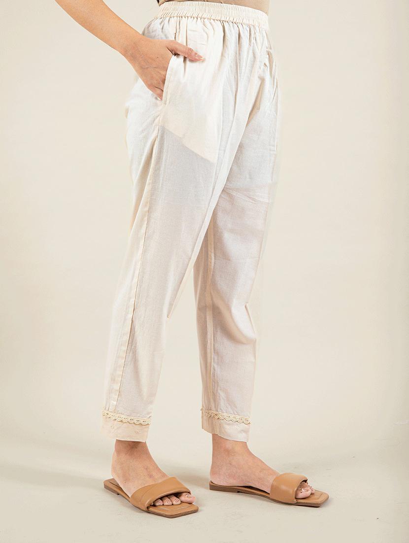 women off-white v-neck kurta pant set - 20388864 - Standard Image - 4