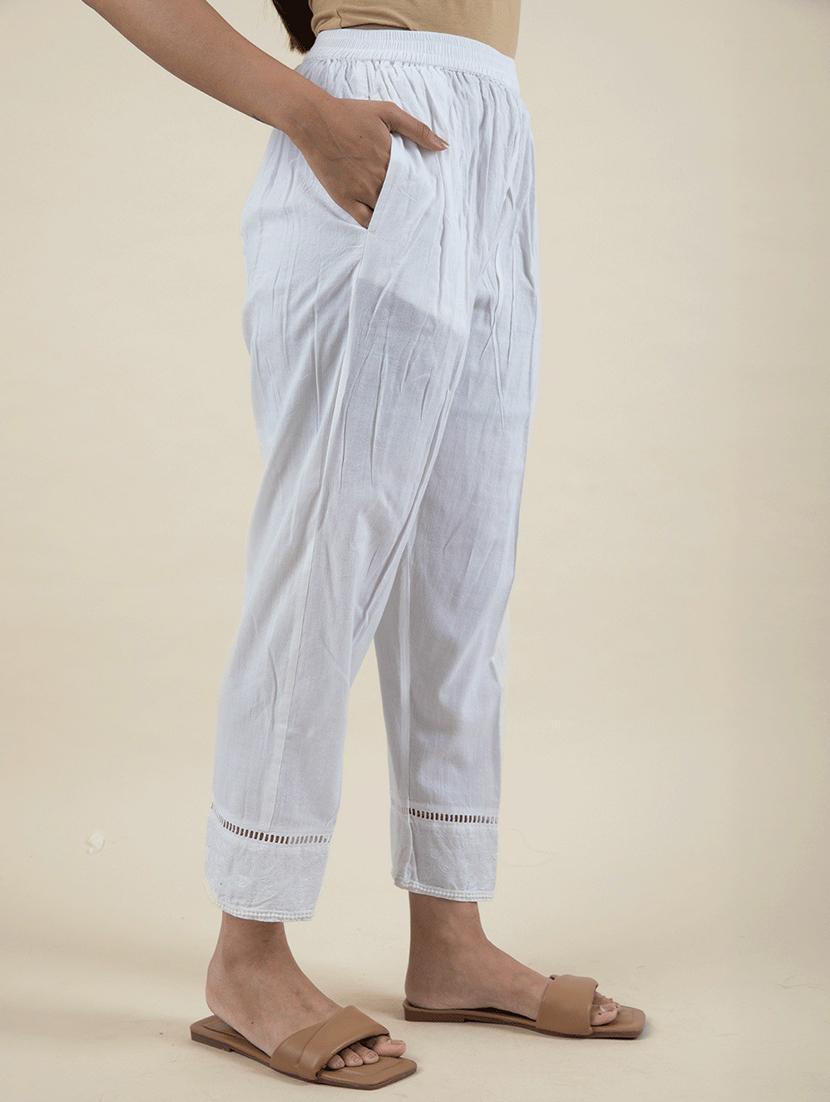 women white notch neck kurta pant set - 20388870 - Standard Image - 4