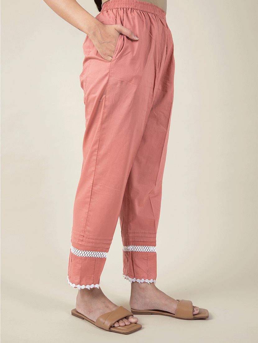 women peach sweetheart neck kurta pant set - 20388877 - Standard Image - 4