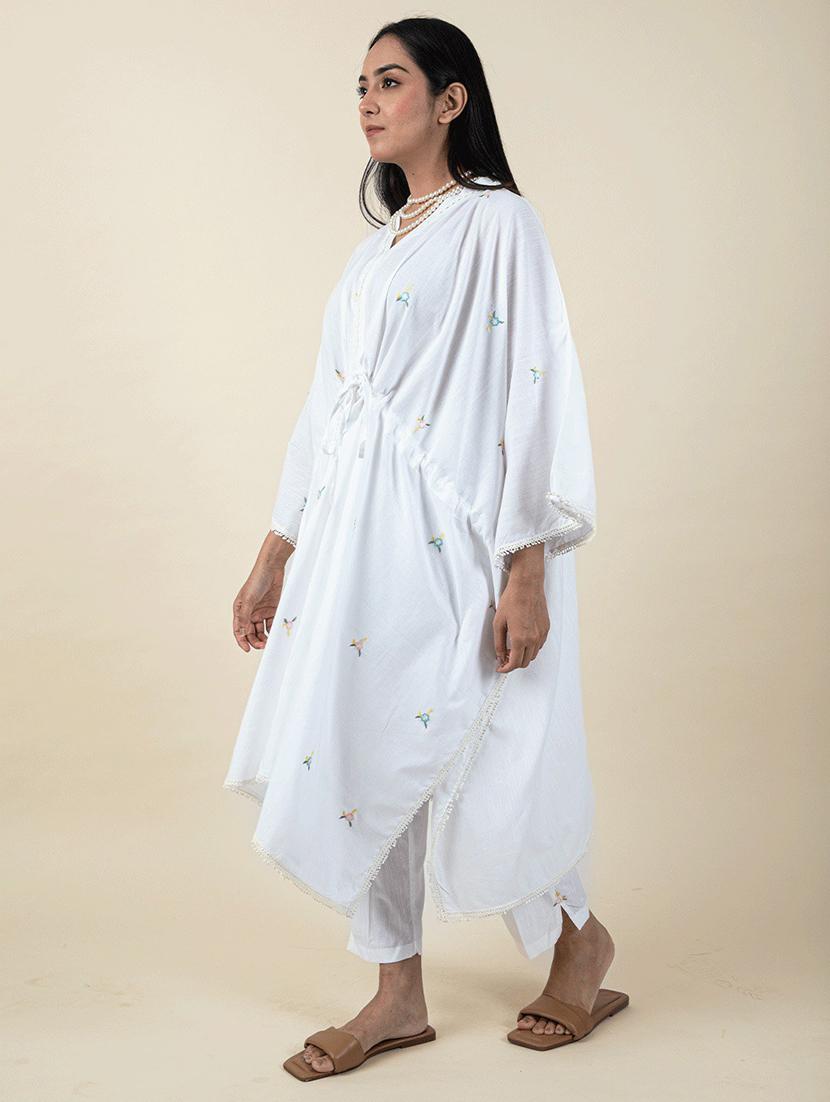 women white v-neck kaftan set - 20388878 -  Standard Image - 1