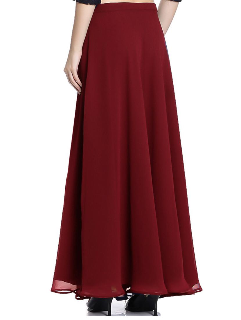 women solid flared skirt - 20389225 - Standard Image - 4