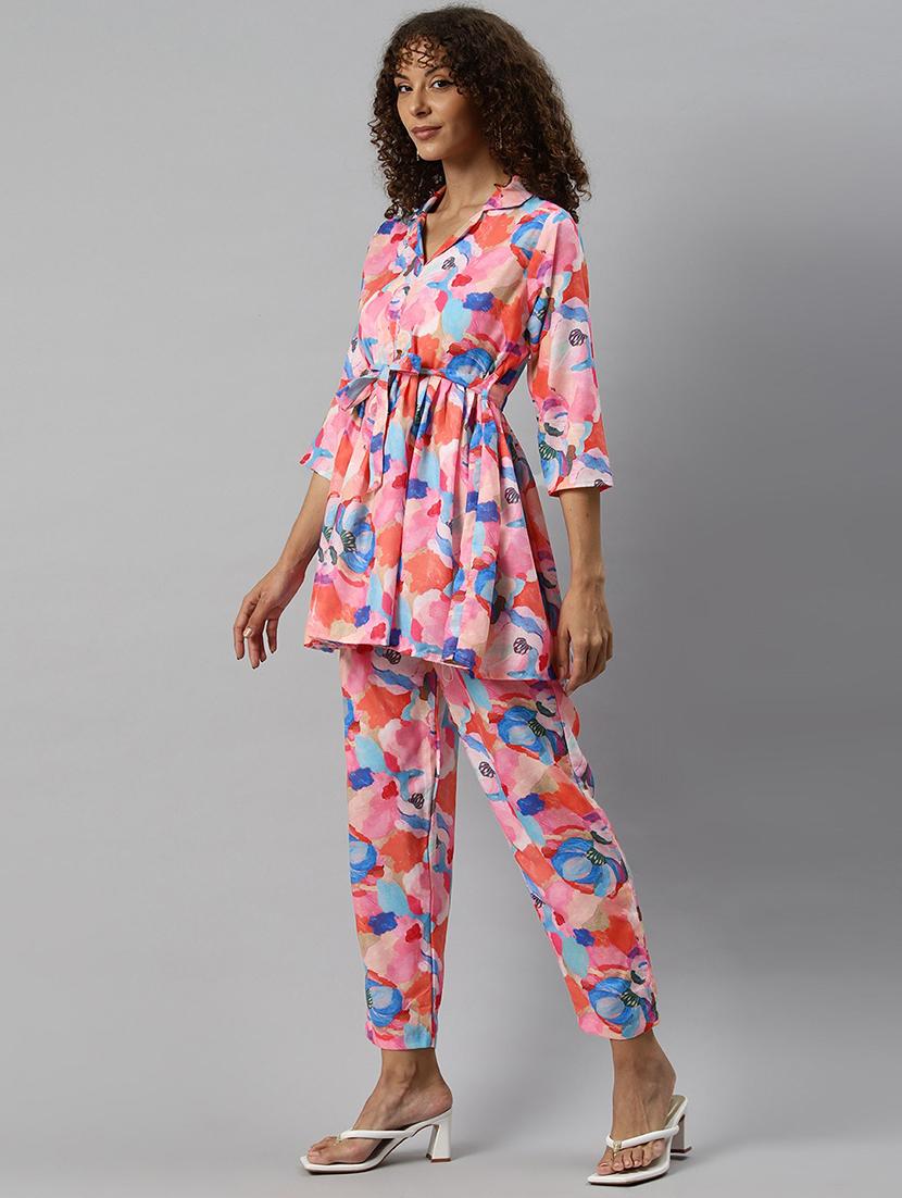 pink printed co-ord set - 20389359 -  Standard Image - 1