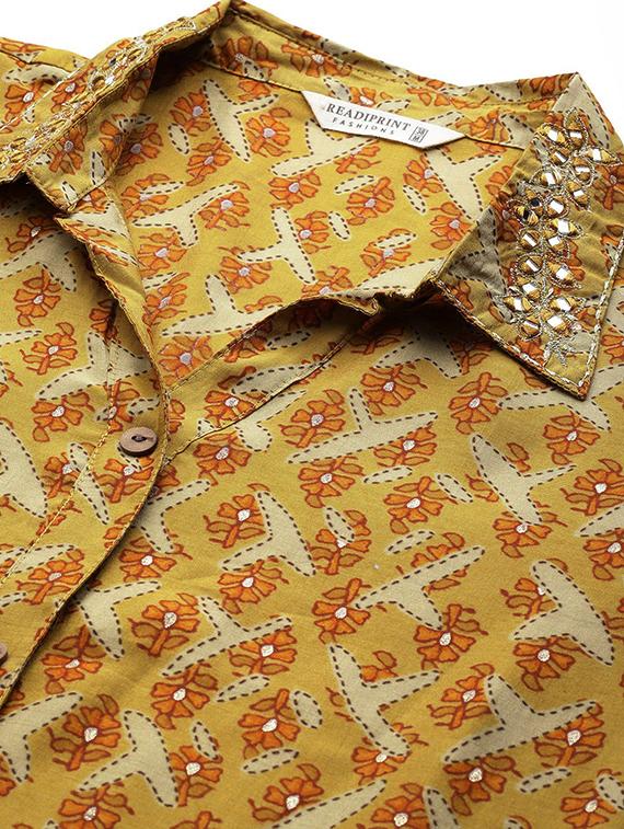 yellow printed co-ord set - 20389361 - Standard Image - 4