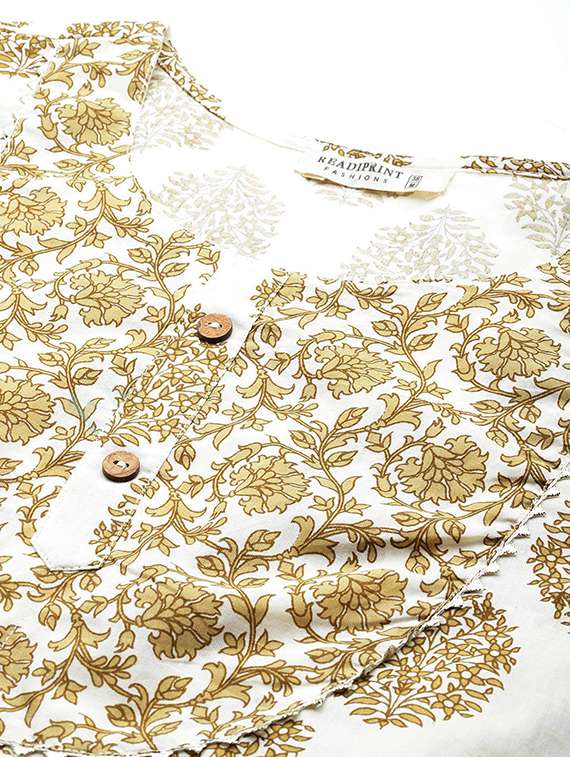 women white floral printed kurta pant set - 20389819 -  Standard Image - 4