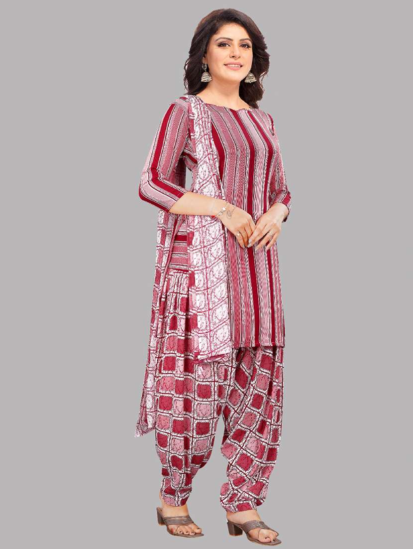 women maroon unstitched patiyala suits - 20390176 -  Standard Image - 1