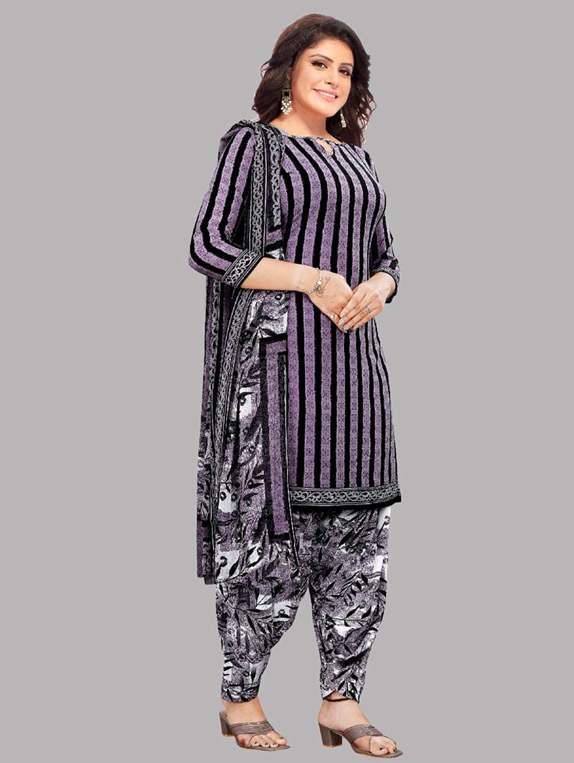 women purple unstitched patiyala suits - 20390180 - Standard Image - 1
