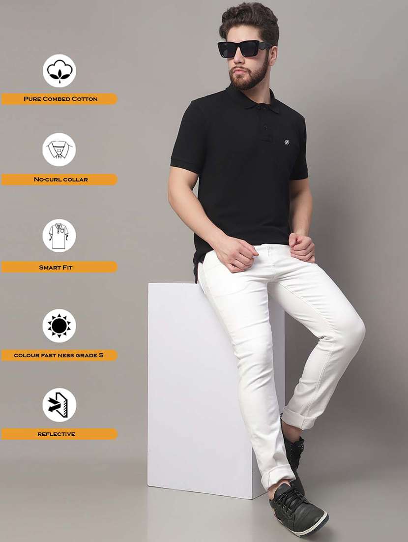 men solid polo t-shirt - 20390505 -  Standard Image - 4