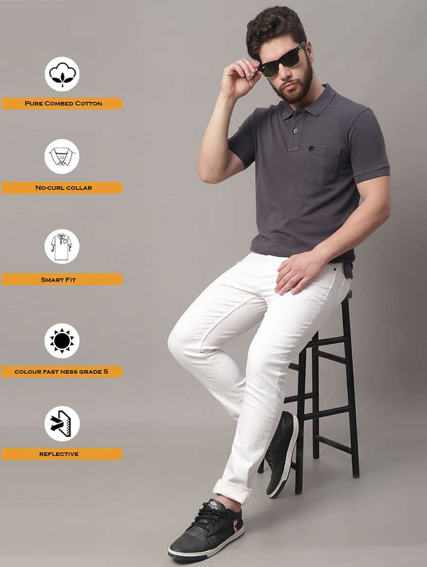 men solid polo t-shirt - 20390510 -  Standard Image - 4
