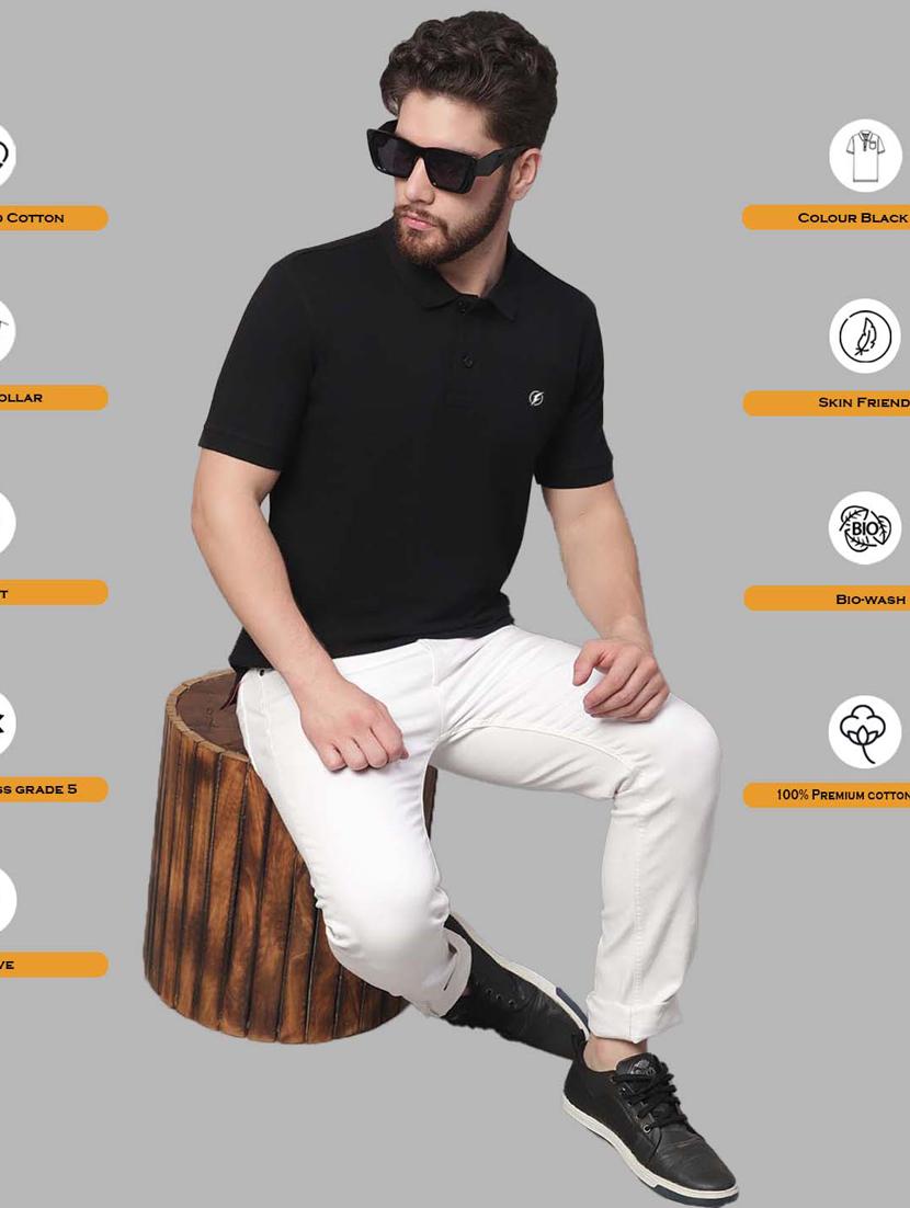 men solid polo t-shirt - 20390511 - Standard Image - 4