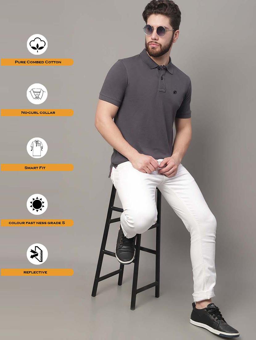 men solid polo t-shirt - 20390515 - Standard Image - 4