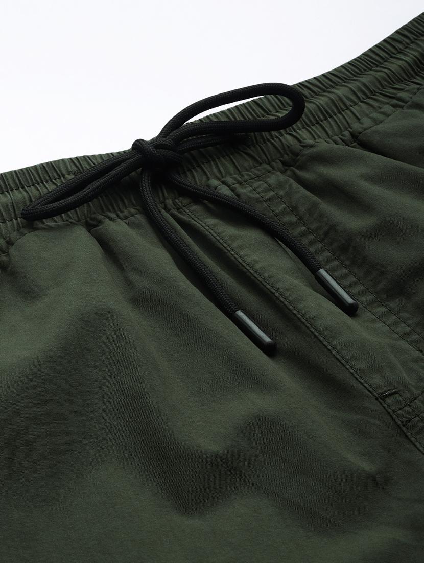 men mid rise solid cargos casual trouser - 20392702 - Standard Image - 4