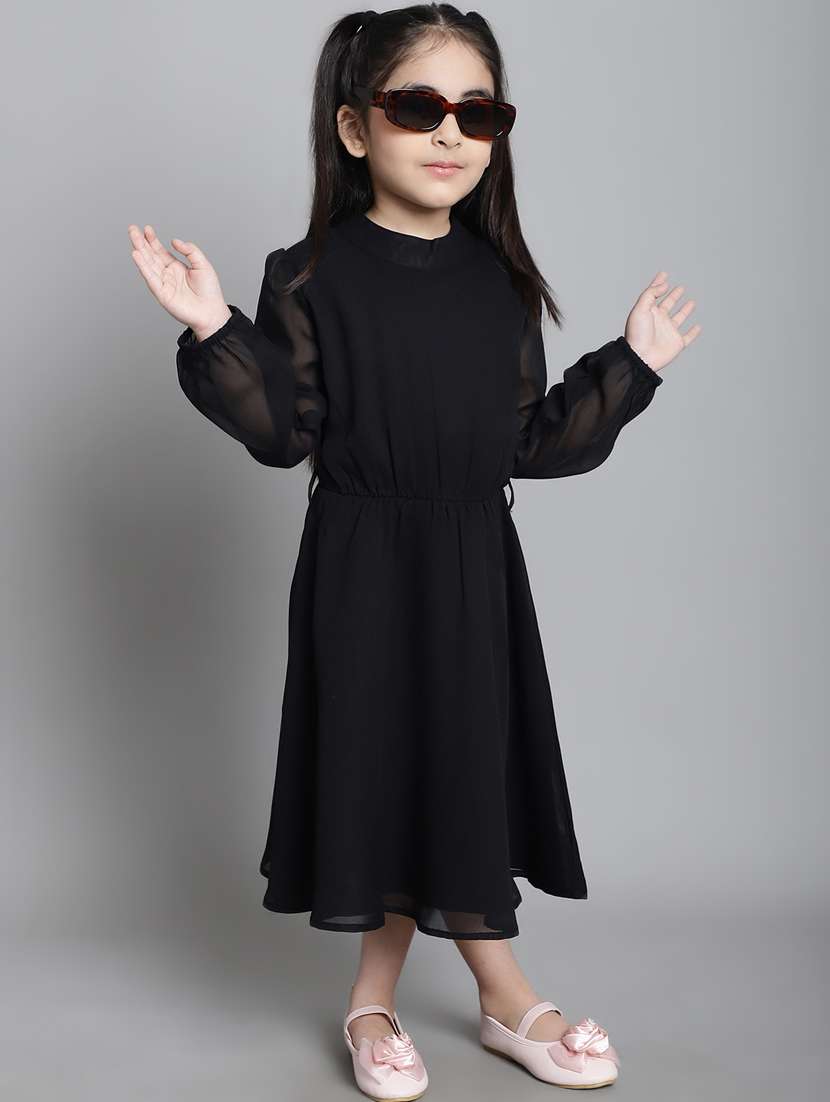 girls round neck long sleeves frock - 20393281 -  Standard Image - 4