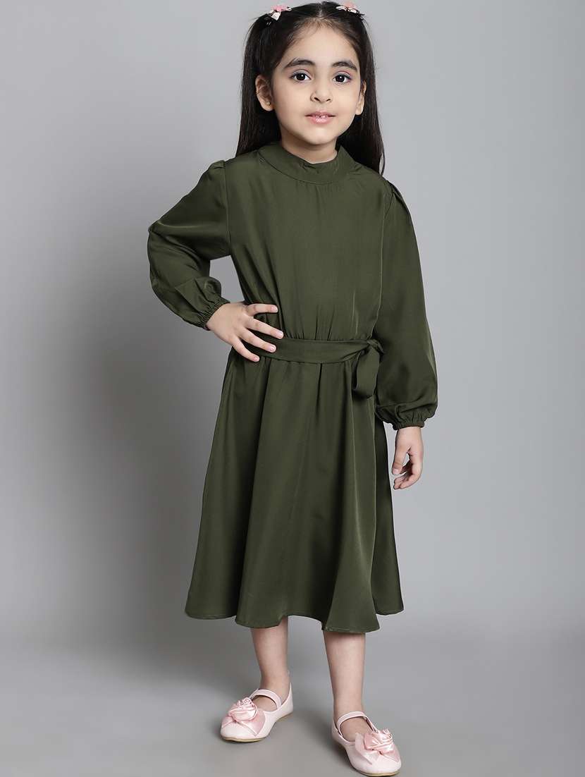 girls mock neck bishop sleeve frock - 20393282 -  Standard Image - 4