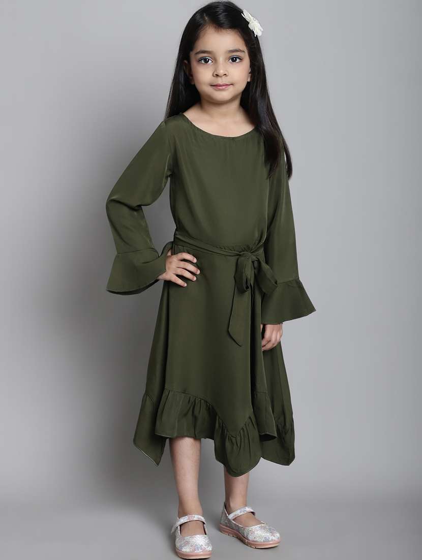 girls round neck long sleeves frock - 20393369 -  Standard Image - 4