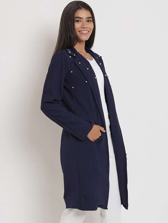 women blue polyester regular shrug - 20394267 -  Standard Image - 1