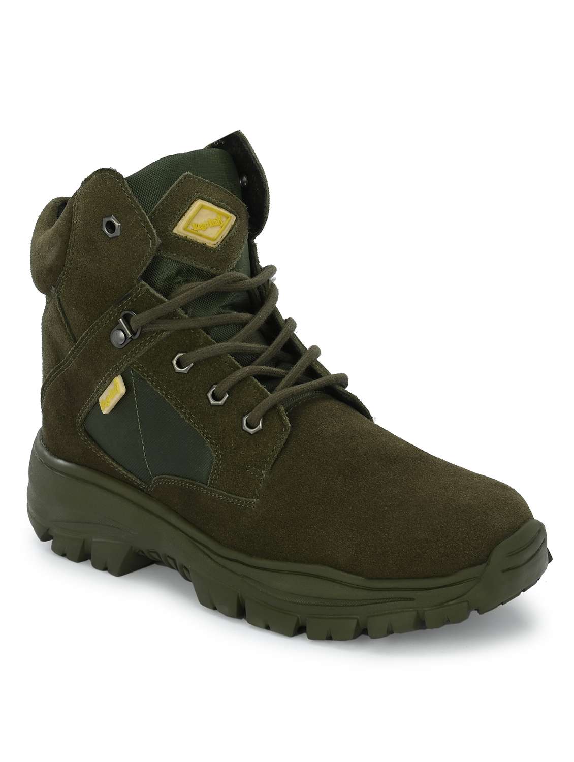 men solid olive green hiking boot - 20394692 - Zoom Image - 0
