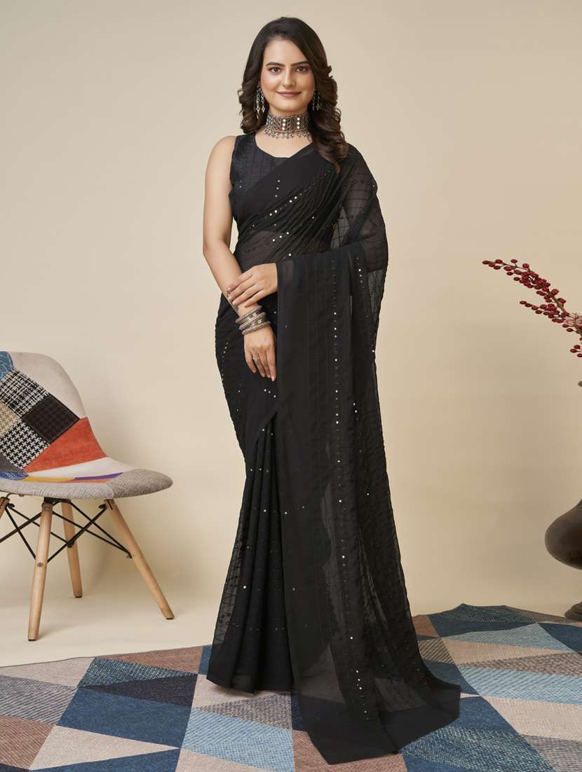 women's embroidered saree with blouse