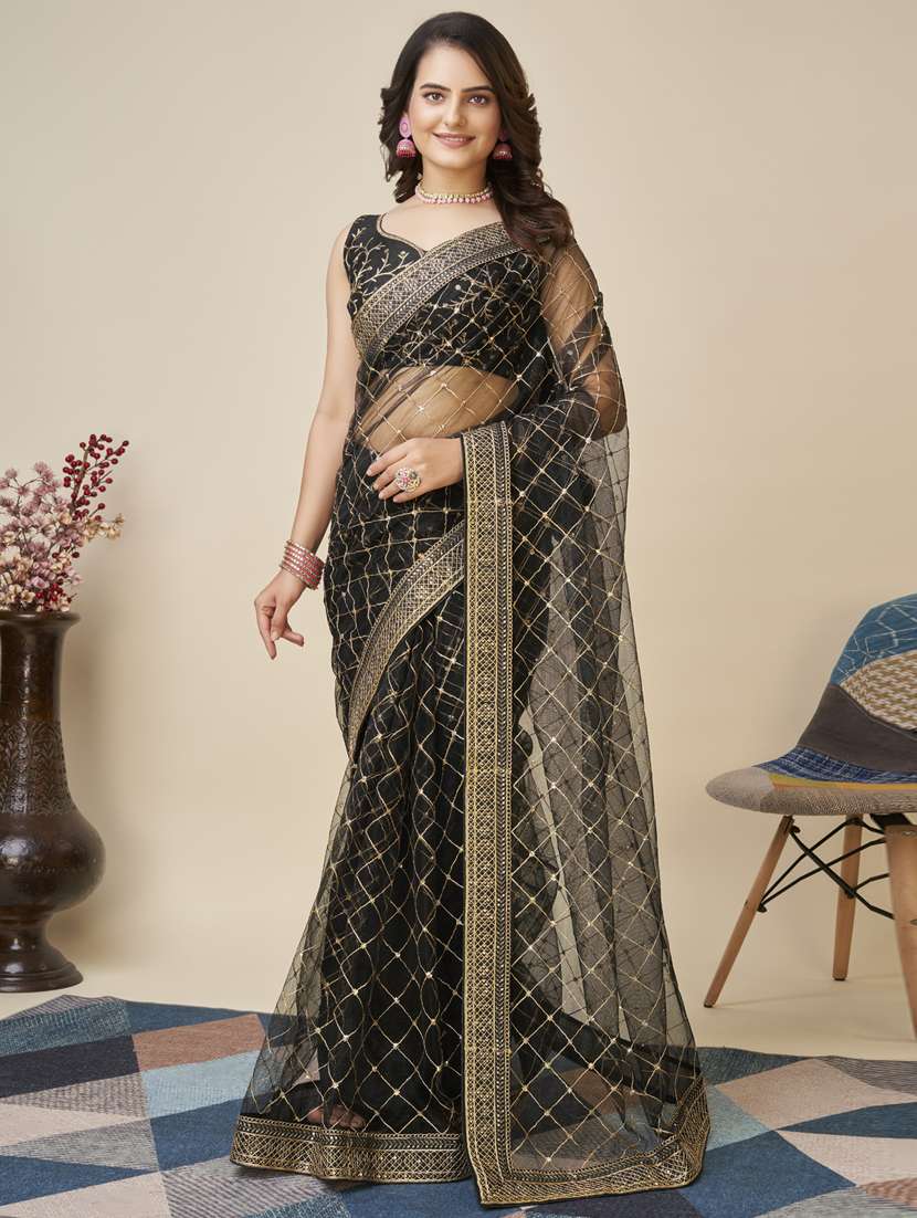 women's embroidered saree with blouse - 20394733 -  Zoom Image - 0