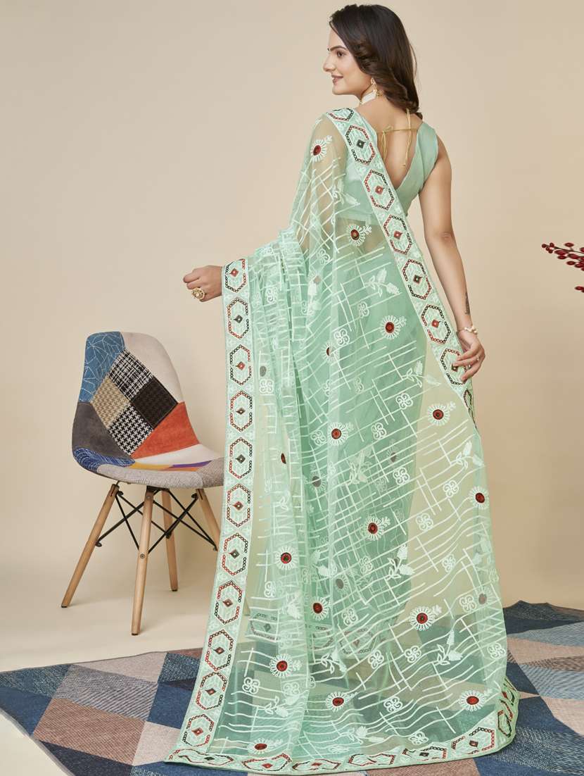 women's embroidered saree with blouse - 20394739 -  Standard Image - 1