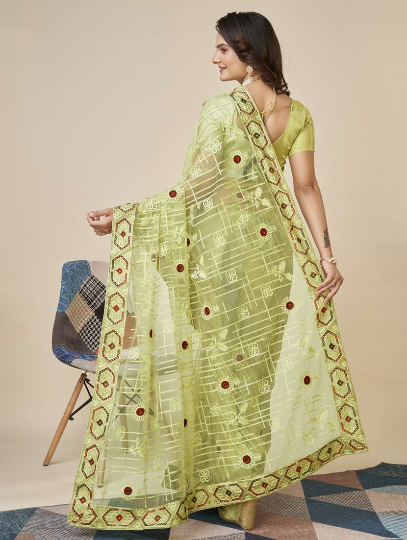 women's embroidered saree with blouse - 20394762 -  Standard Image - 1