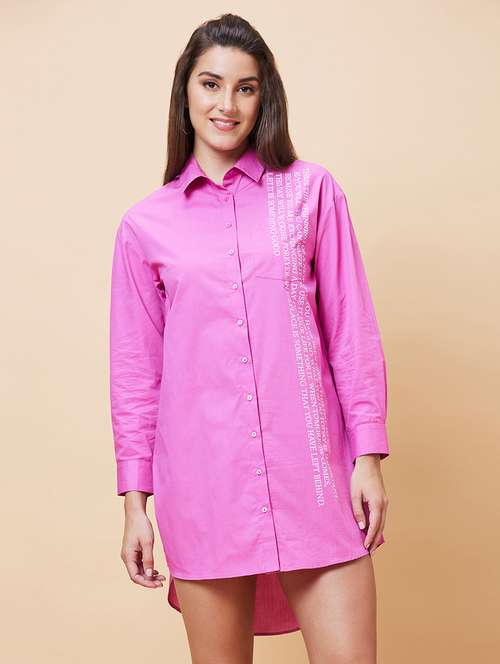 purple typography shirt dress - 20394963 -  Standard Image - 0