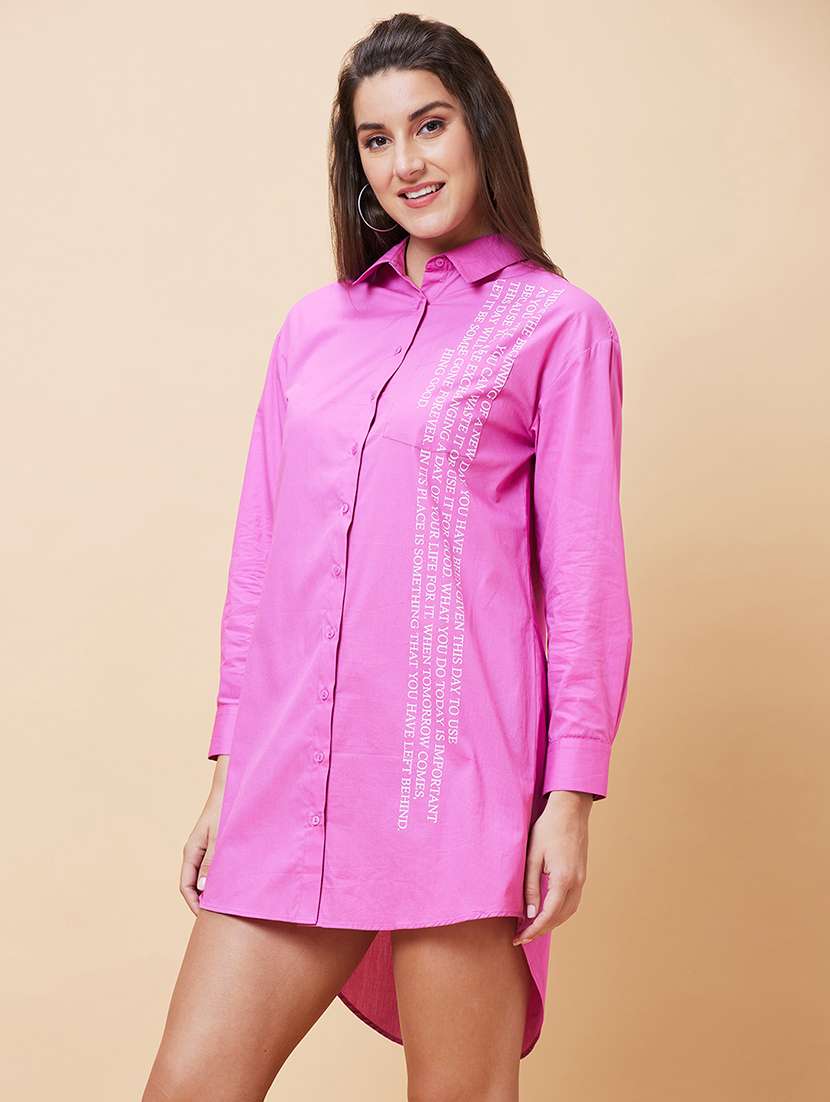 purple typography shirt dress - 20394963 -  Standard Image - 1