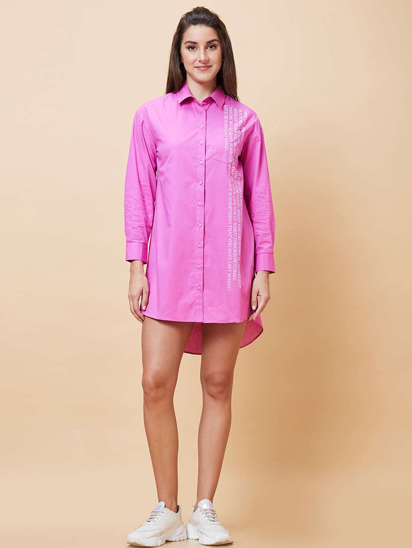 purple typography shirt dress - 20394963 -  Standard Image - 4