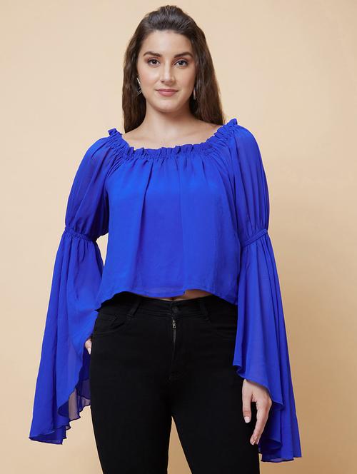 blue solid regular top - 20394972 - Standard Image - 0