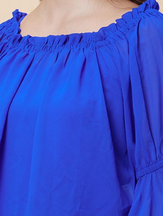 blue solid regular top - 20394972 - Standard Image - 4