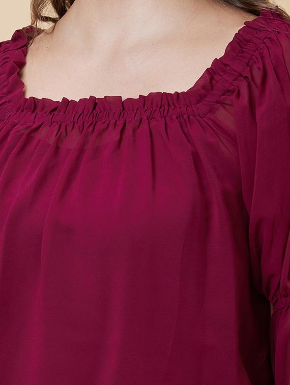 purple solid regular top - 20394973 - Standard Image - 4