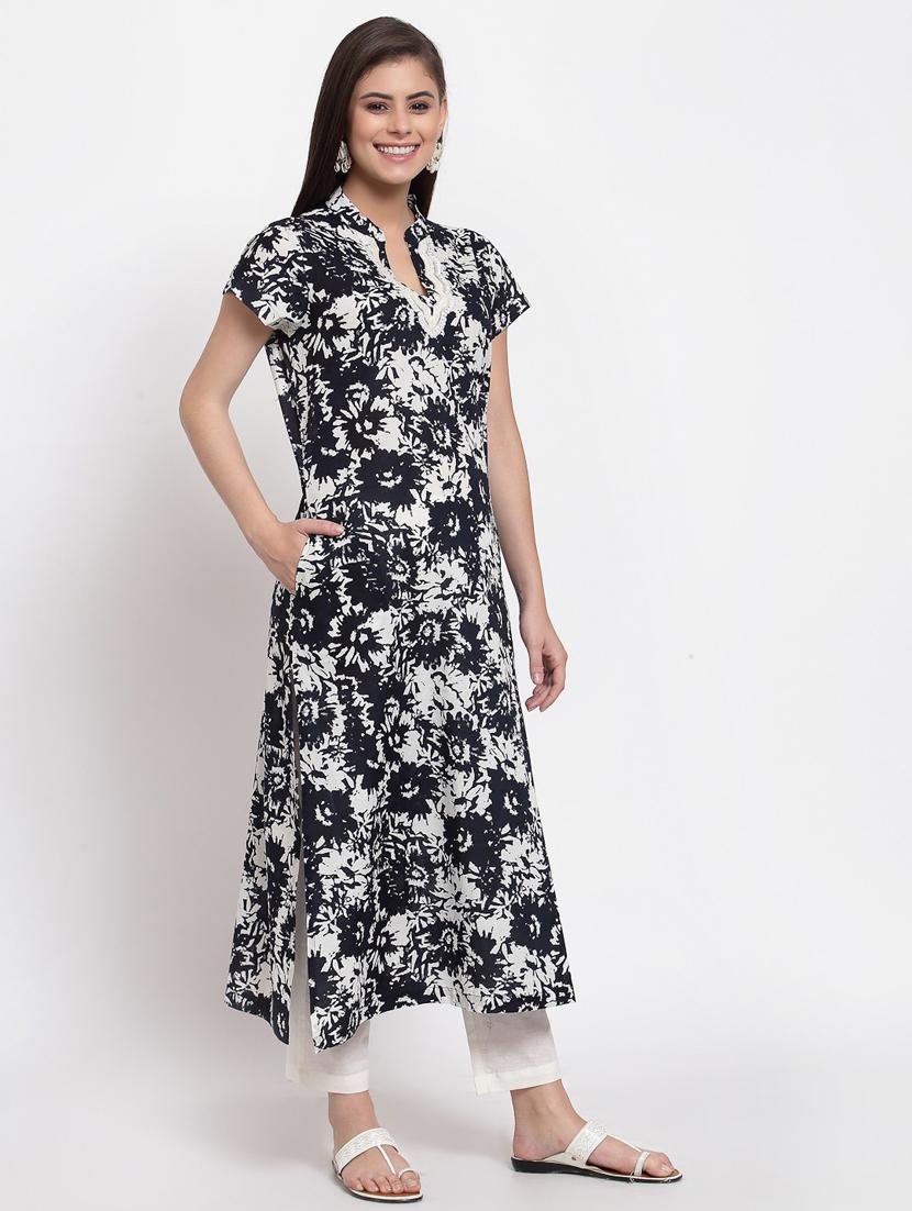multi color floral straight kurta - 20395043 -  Standard Image - 1