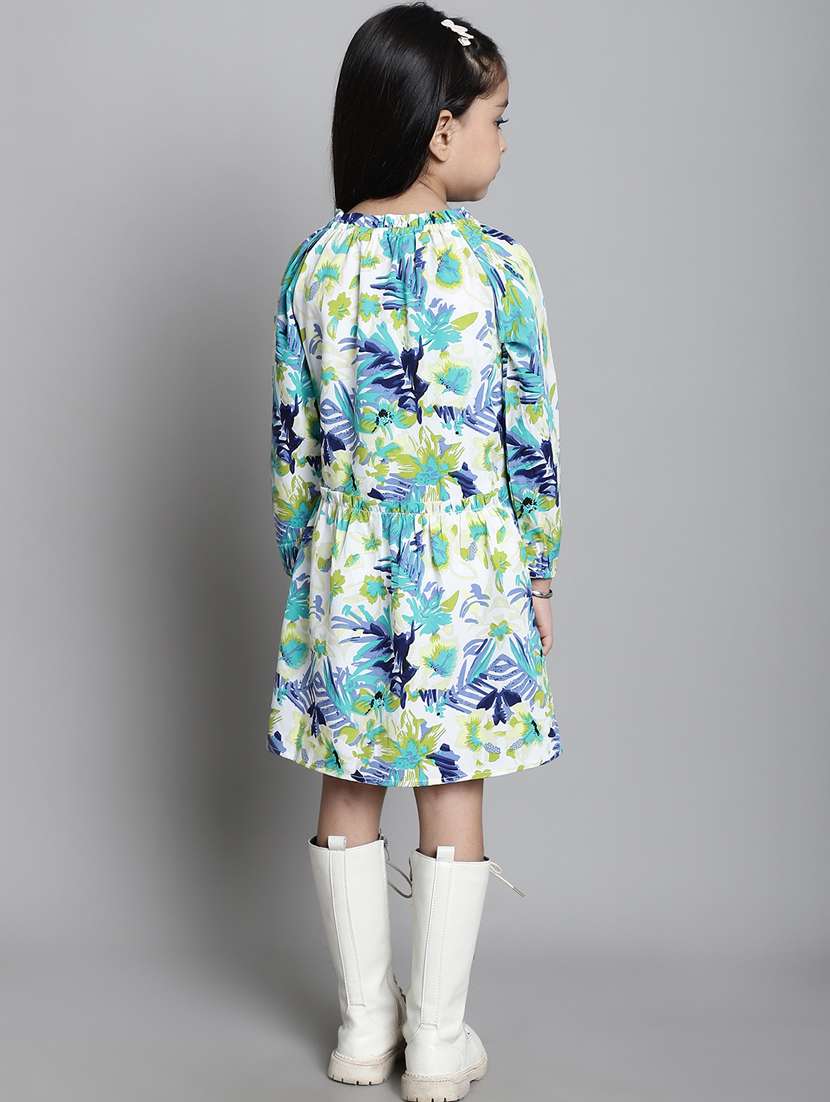 girls tie up neck long sleeves frock - 20395908 -  Standard Image - 4