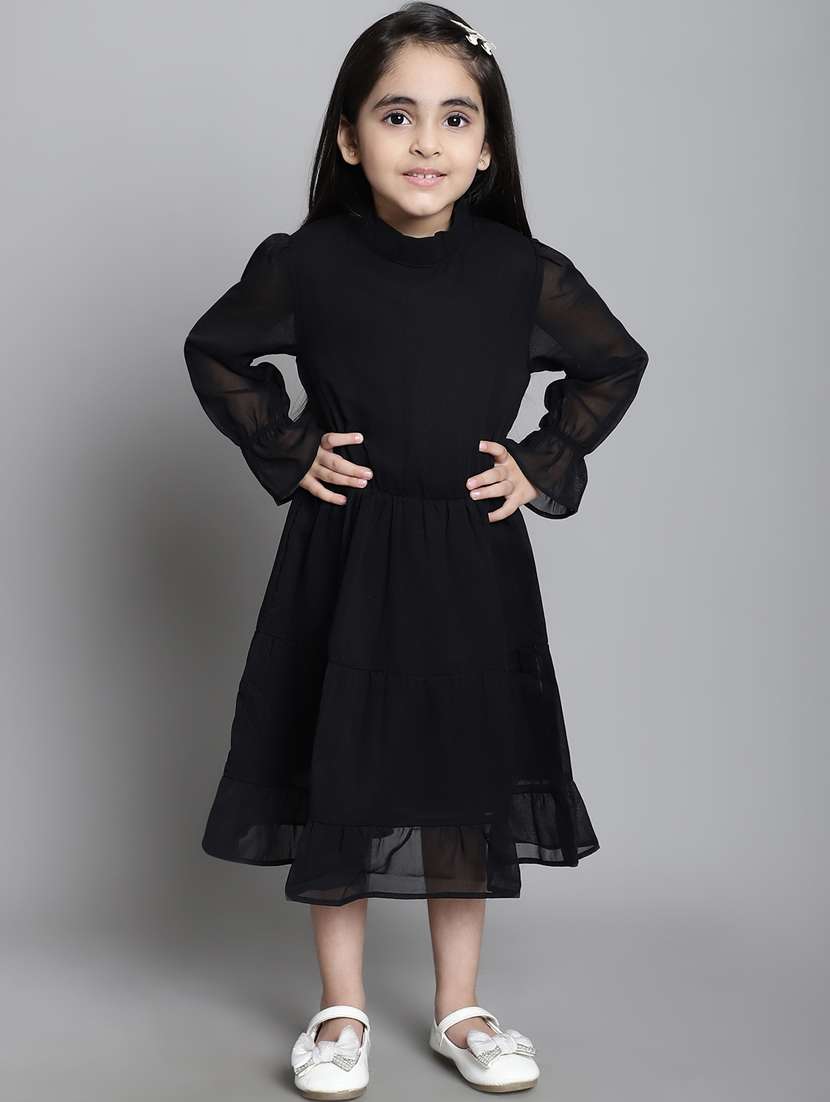 girls round neck long sleeves frock - 20395917 -  Standard Image - 1