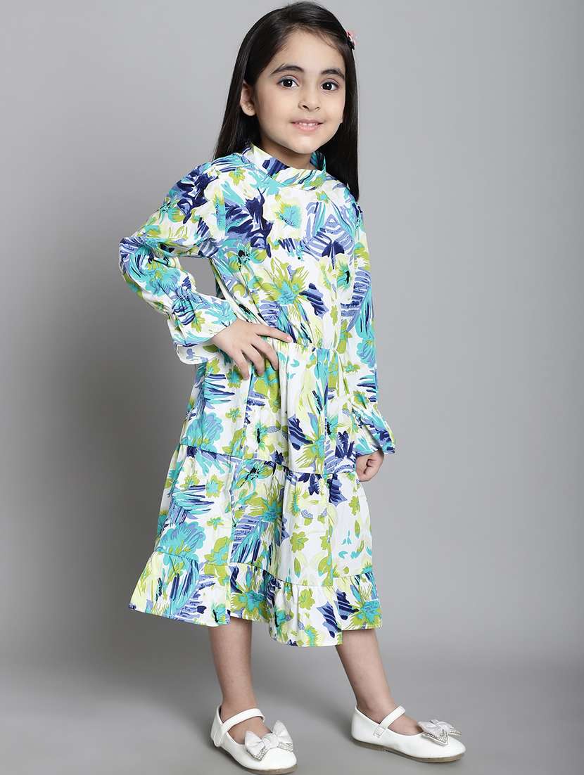 girls mock neck bell sleeve frock - 20395918 -  Standard Image - 1