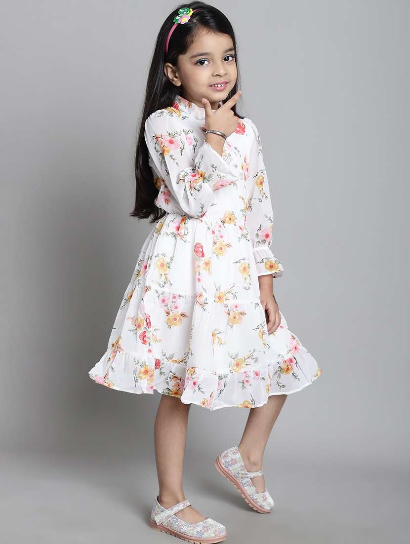 girls mock neck bell sleeve frock - 20395921 -  Standard Image - 1