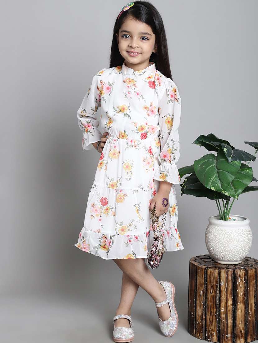 girls mock neck bell sleeve frock - 20395921 -  Standard Image - 4