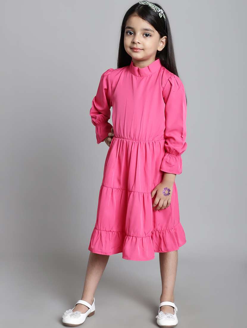 girls high neck long sleeves frock - 20395923 -  Standard Image - 1