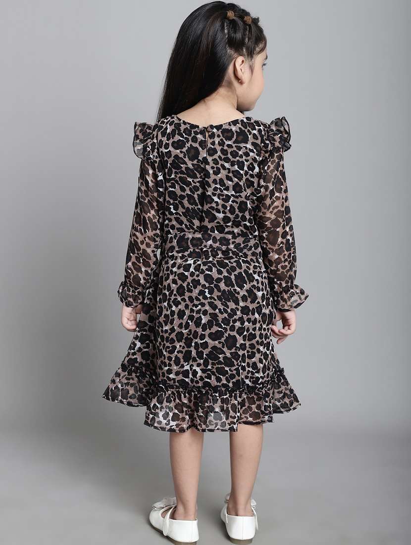 girls round neck long sleeves frock - 20396300 -  Standard Image - 4