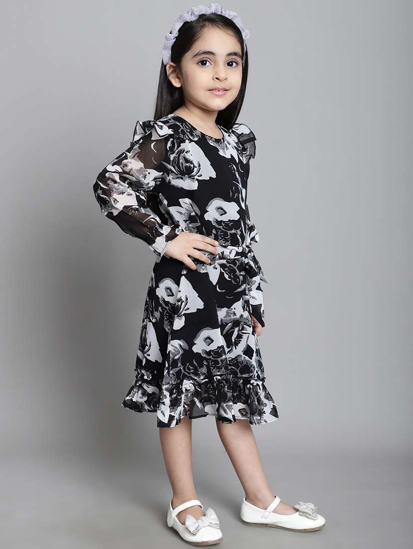 girls round neck long sleeves frock - 20396303 -  Standard Image - 1