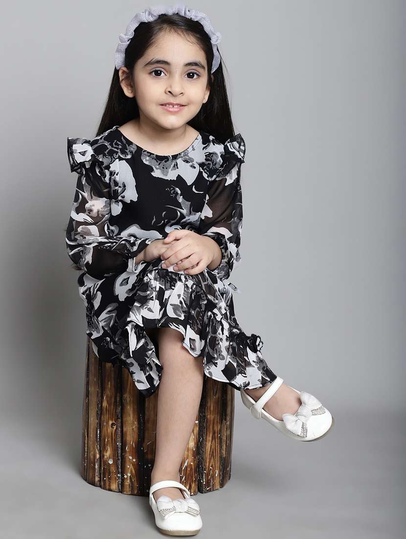 girls round neck long sleeves frock - 20396303 -  Standard Image - 4