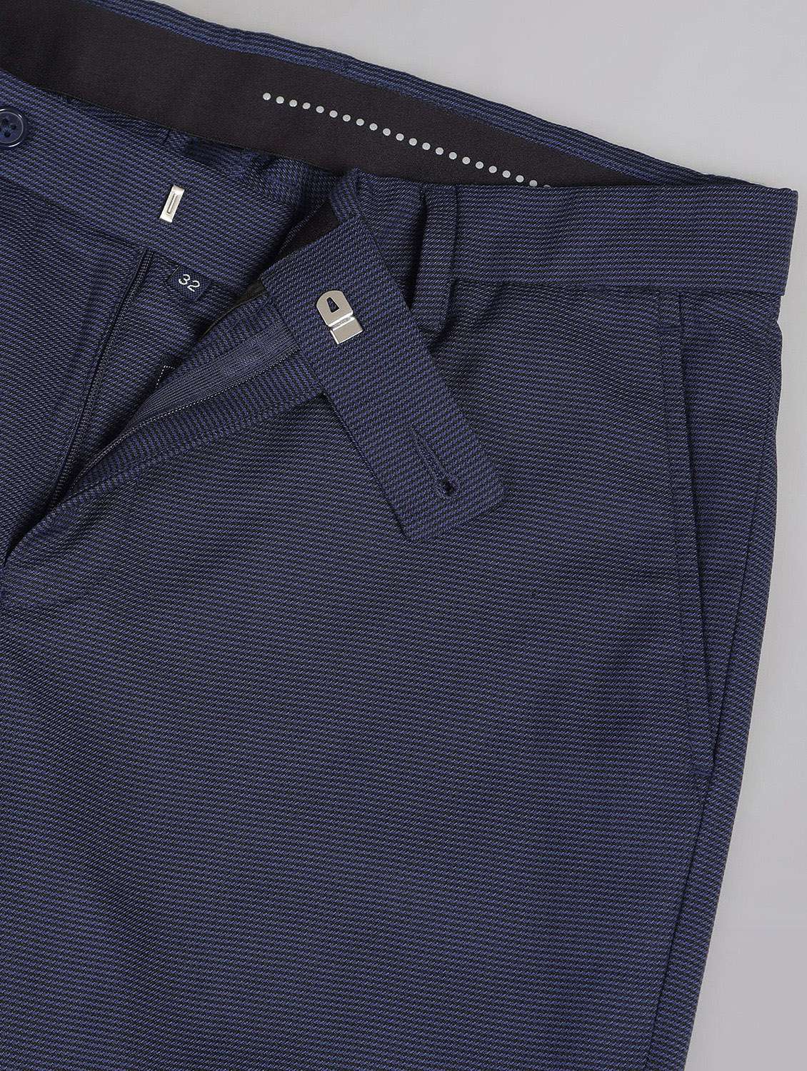 men mid rise striped flat front formal trouser - 20396438 -  Standard Image - 4