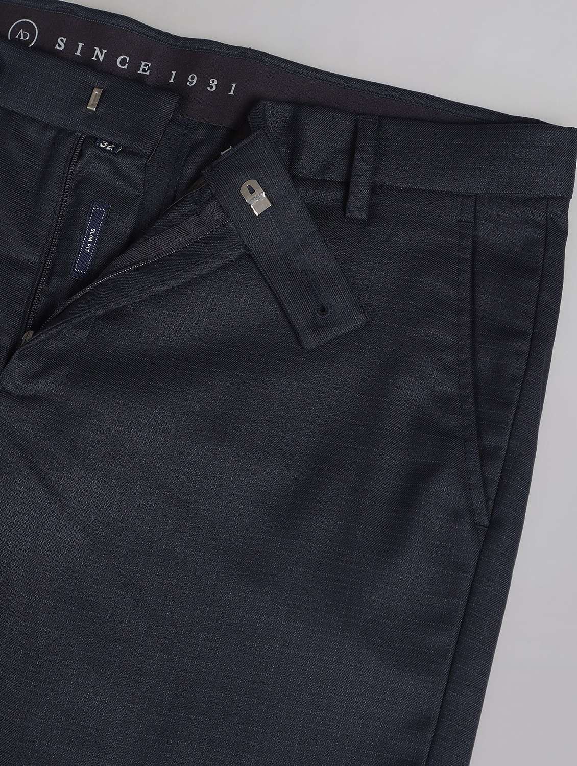 blue polyester flat front trousers formal - 20396442 -  Standard Image - 4