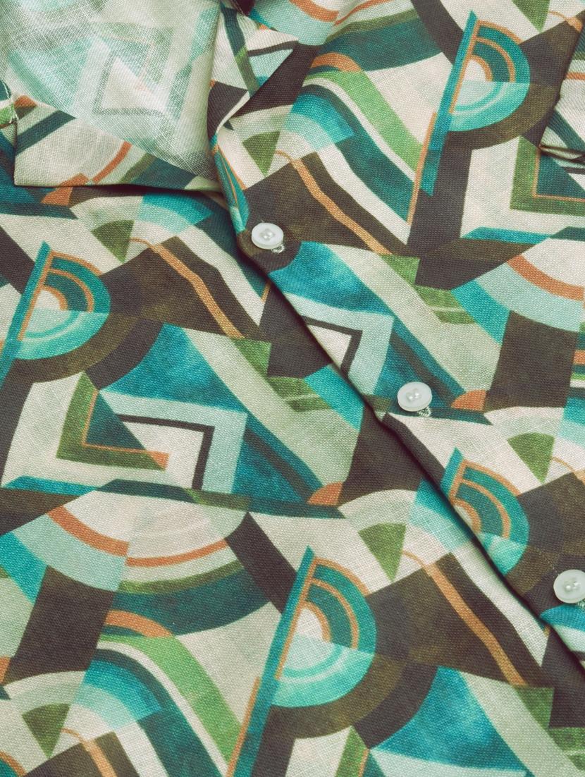 multi colored printed short sleeves casual shirt - 20396642 - Standard Image - 4
