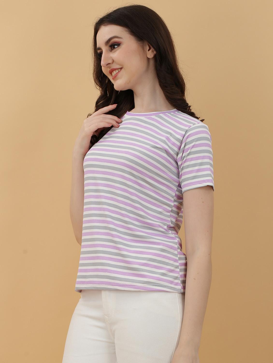 round neck striped t-shirt - 20396677 - Standard Image - 1