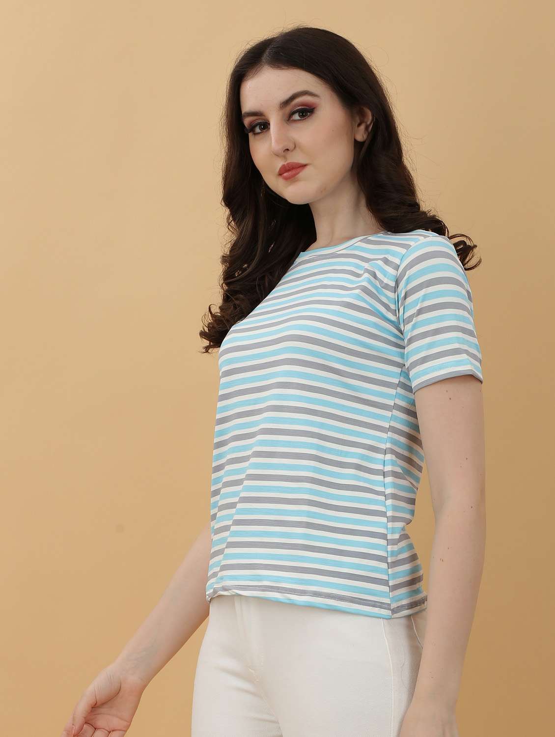 round neck striped t-shirt - 20396681 -  Standard Image - 1