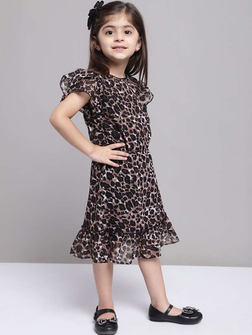 girls round neck cape sleeve frock - 20396803 -  Standard Image - 1